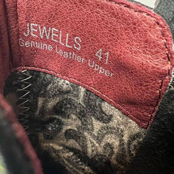 L'Artiste by Spring Step Jewells Womens Size 10 EU 41 Leather Booties Floral Bla - Picture 4 of 8